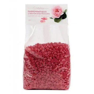 Пленочный воск с маслом розы москуэта в гранулах, 1 кг Cristaline, 1 кг.  фото