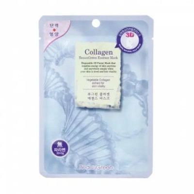 Маска тканевая для лица BeauuGreen 3D с коллагеном тканевая  фото