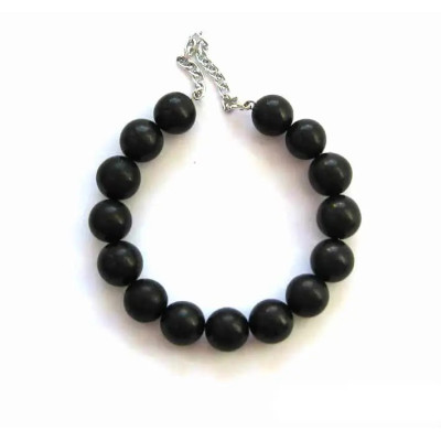 Браслет из шунгита - 12мм/15шт.  фото