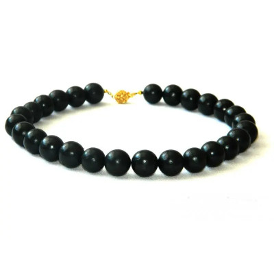 Бусы из шунгита - 16 мм / 27 шт.  фото