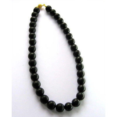 Бусы из шунгита Южная ночь - 12мм / 35шт.  фото