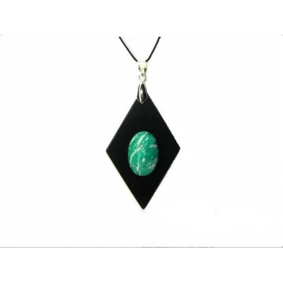 Оберег шунгит и амазонит Ромб  фото