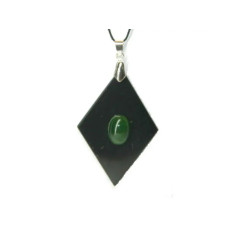 Оберег шунгит и нефрит Ромб  фото