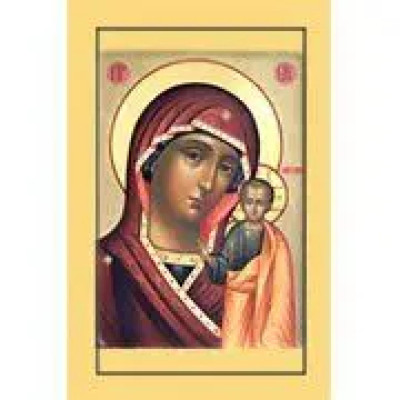 Пластина шунгитовая для телефона прямоугольная Казанская икона Божией Матери  фото