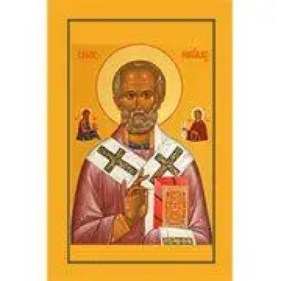 Пластина шунгитовая для телефона прямоугольная Николай Чудотворец  фото