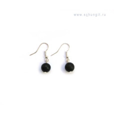 Серьги из шунгита Одна бусинка 9мм  фото
