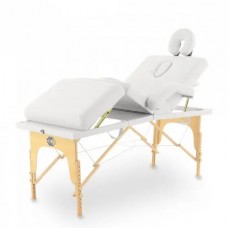 Массажный стол складной MED-MOS JF-Tapered 4-х секционный, деревянная  рама, белый