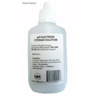 Раствор KCl для хранения электродов pH метров HM Digial 60 мл — изображение | blagomed.by
